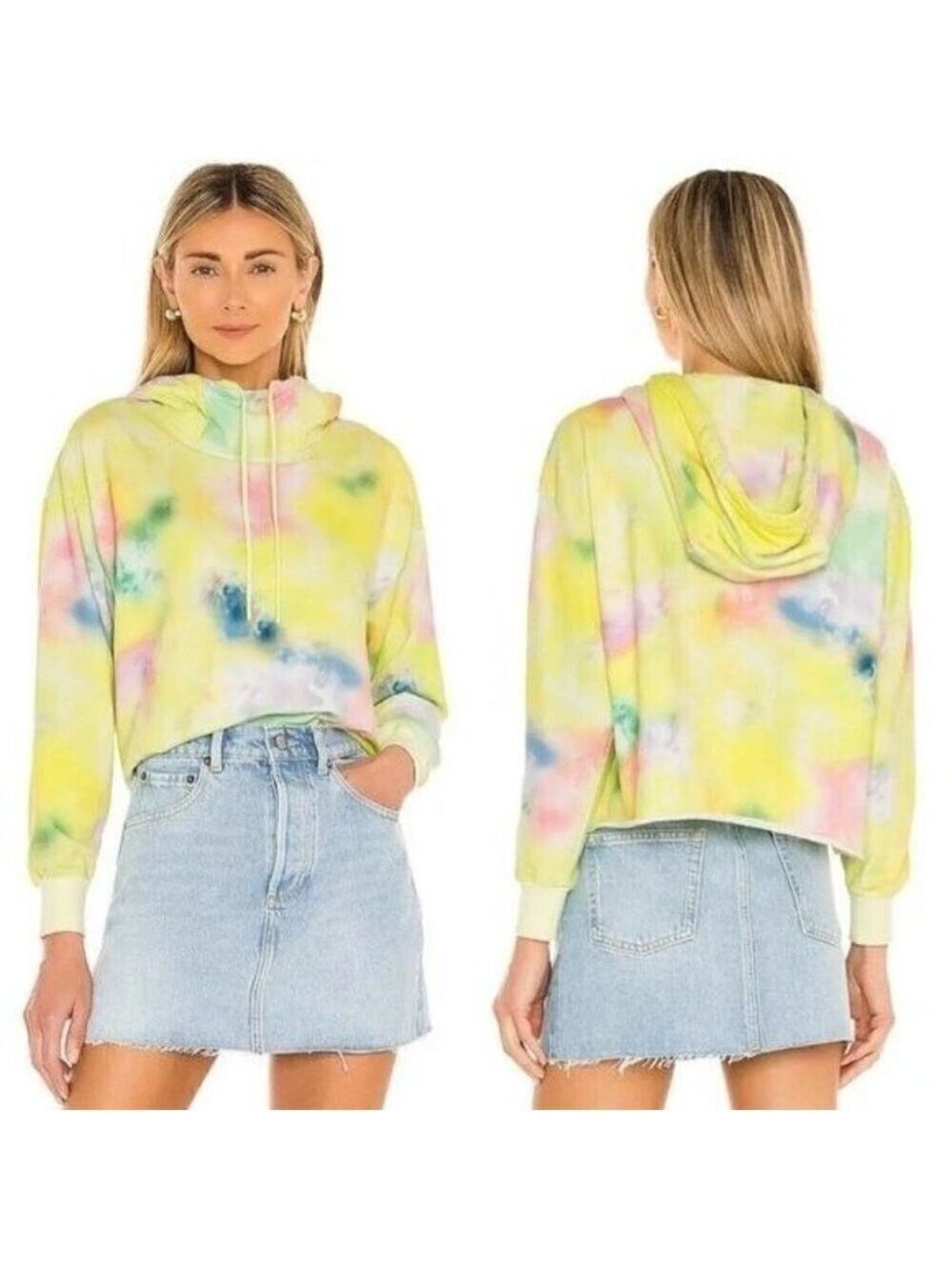 ALICE + Olivia "Nikki" tie-dyed fleece hoodie sweater long sleeve sz XSmall